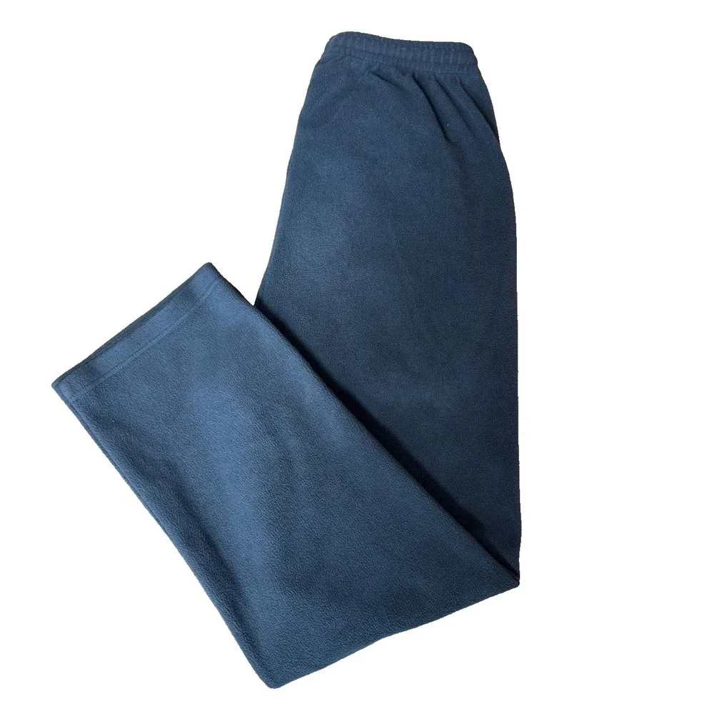 Yeezy Gap Polar Fleece Sweat Pants Wide Fit Open Hem Blue Sz‎ Large